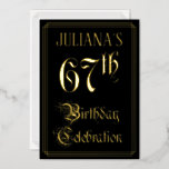 [ Thumbnail: 67th Birthday Party — Fancy Script & Custom Name Invitation ]