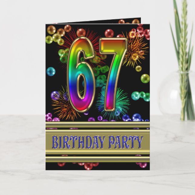 67th Birthday party Invitation (Front)
