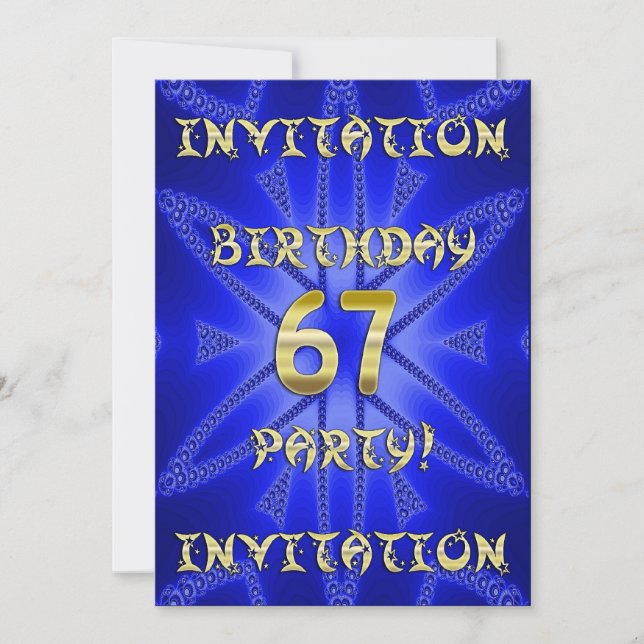 67th Birthday party invitation (Front)
