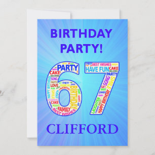 67th Birthday Party Invitation Add a Name