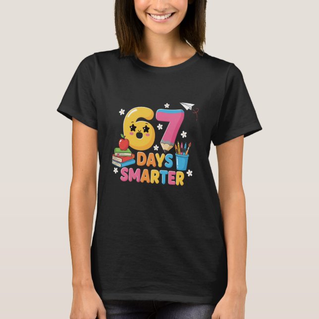 67th Day of School 67 Days Smarter Teacher Boys Gi T-Shirt (Front)