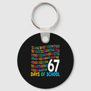67th Day Of School 67 Math Numbers Teacher Kids 67 Keychain