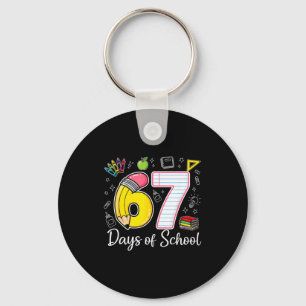 67th Day Of School 67 Six Seven Math Teacher Kids  Keychain