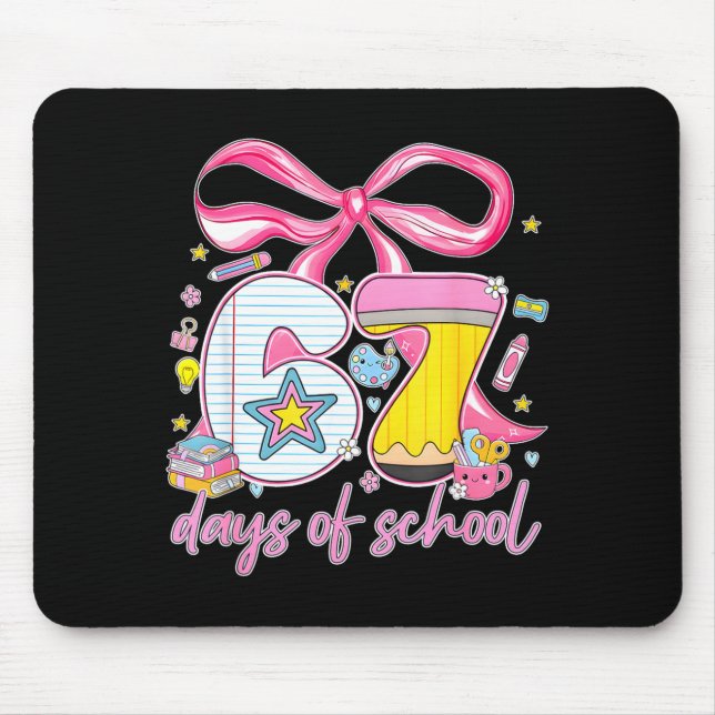 67th Day Of School 67 Six Seven Math Teacher Kids  Mouse Pad (Front)