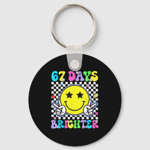 67th Day Of School Shirt 67 Days Brighter Teacher  Keychain