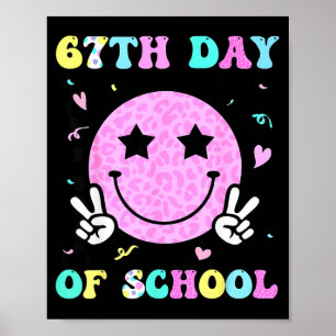 67th Day Of School Smile Face Six Seven Meme Girls Poster
