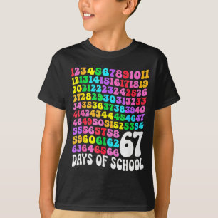 67th Day Of School Teacher 67 Days Math Numbers  T-Shirt