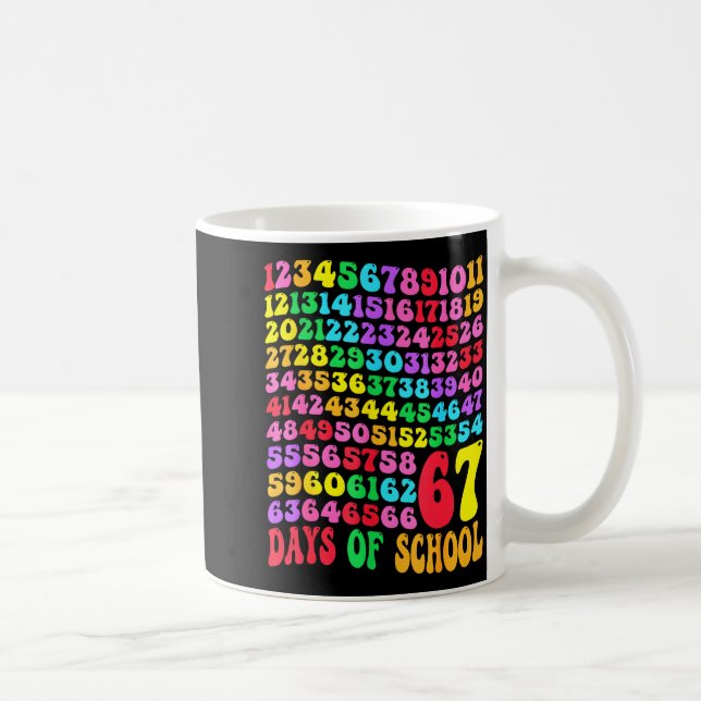 67th Day Of School Teacher Kids 67 Math Numbers 10 Coffee Mug (Right)