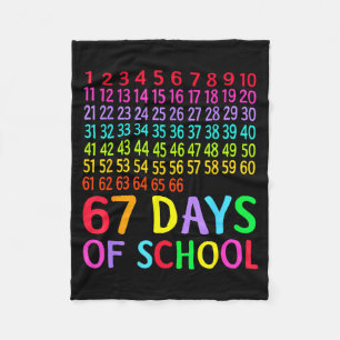 67th Day Of School Teacher Kids 67 Math Numbers 10 Fleece Blanket