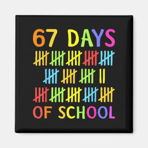 67th Day Of School Teacher Kids 67 Math Numbers 10 Magnet