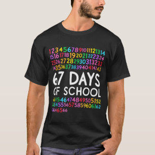 67th Day Of School Teacher Kids 67 Math Numbers 10 T-Shirt