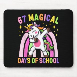 67th Day Of School Unicorn 67 Magical Days Teacher Mouse Pad