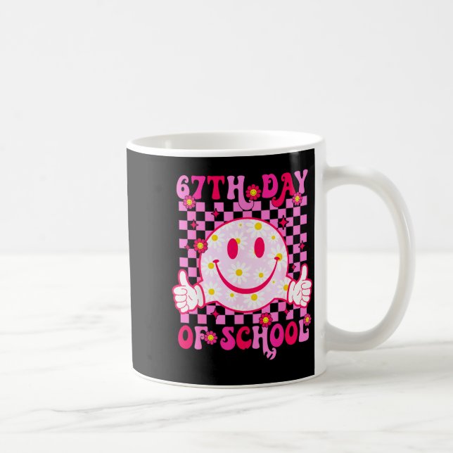 67th Day Of School Vibes 67 Meme Cute Smile Face T Coffee Mug (Right)