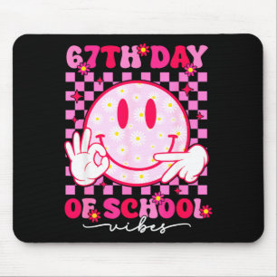 67th Day Of School Vibes 67 Meme Cute Smile Face T Mouse Pad