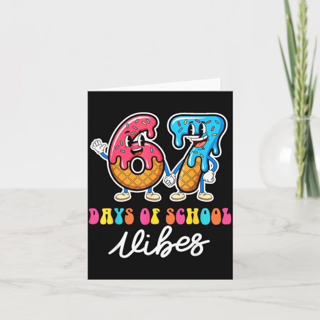 67th Day Of School Vibes Funny Six Seven 67 Meme S Card (Front)