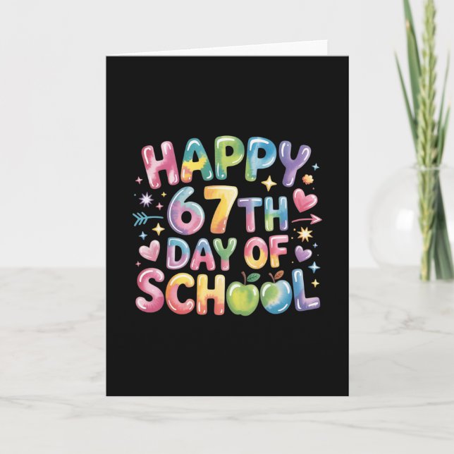 67th Days Of School Funny 67 Meme Teacher  Card (Front)