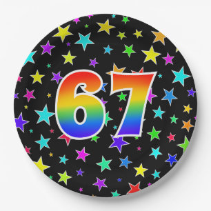 67th Event: Bold, Fun, Colorful Rainbow 67 Paper Plates