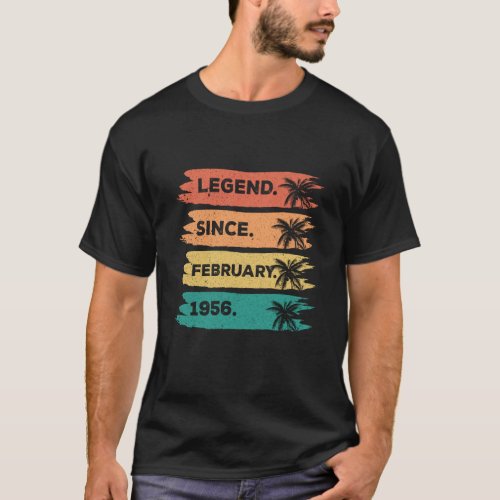 67th Vintage Birthday Legend Since February 1956 T_Shirt