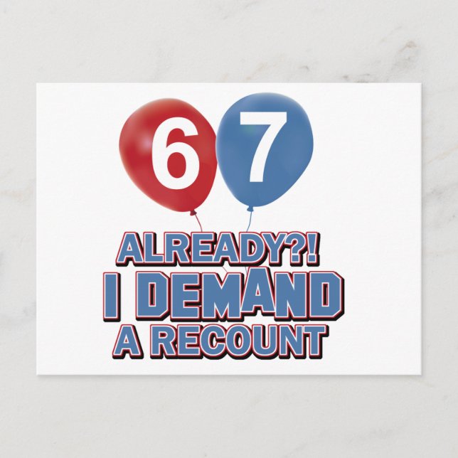 67th year old birthday designs postcard (Front)