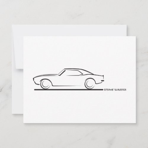 68 Camaro Hard Top BLK Personalized Announcements