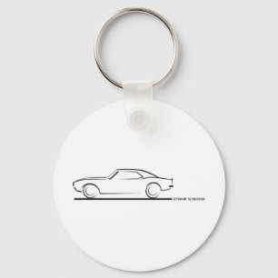 68 Camaro Hard Top BLK Keychain