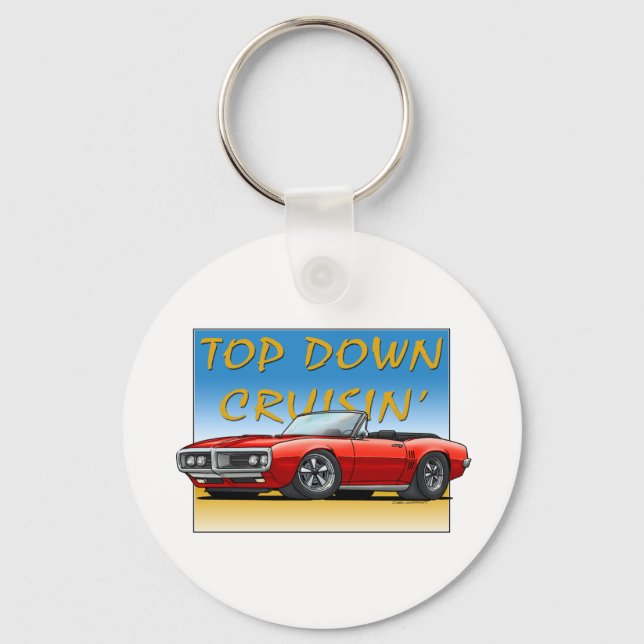 68 Firebird red convertible Keychain (Front)