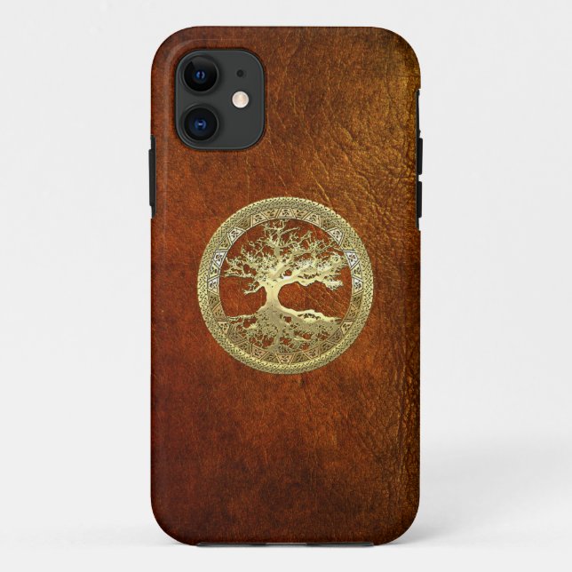 [68] Golden Celtic Tree of Life Case-Mate iPhone Case (Back)