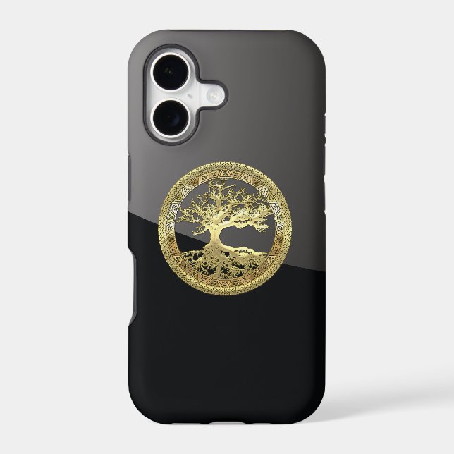 [68] Golden Celtic Tree of Life Iphone Case (Back)
