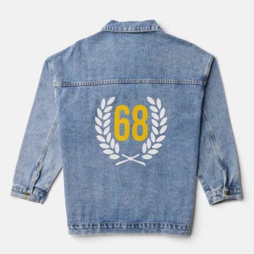 68 Number Birthday 68 Years Anniversary 68 Jubilee Denim Jacket
