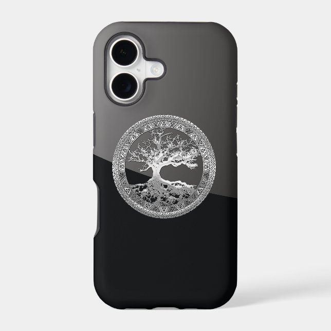 [68] Silver Celtic Tree of Life Iphone Case (Back)