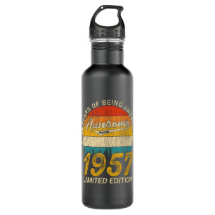 68 Year Old 1957 Retro Awesome 68th Birthday Gift Stainless Steel Water Bottle