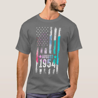 68 Year Old, August 1954 American Flag 68th Birthd T-Shirt