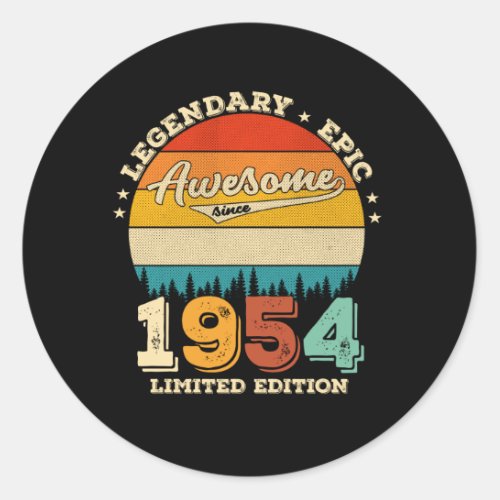 68 Year Old Awesome Since 1954 68th Birthday Gift Classic Round Sticker