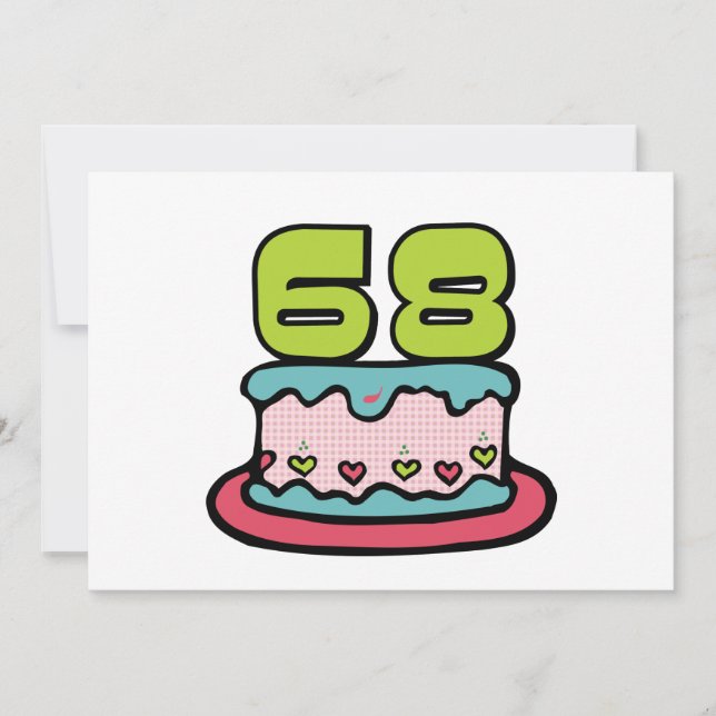 68 Year Old Birthday Cake Card (Front)