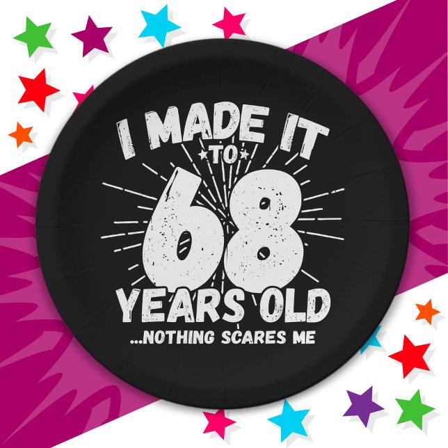 68 Year Old Sarcastic Meme Funny 68th Birthday Paper Plates (Creator Uploaded)