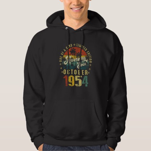 68 Years Old Awesome Since October 1954 68th Birth Hoodie