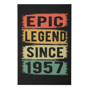 68 Years Old Bday 1957 Epic Legend 68th Birthday Faux Canvas Print
