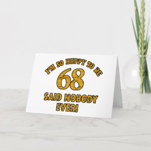 68 years Old birthday designs Card