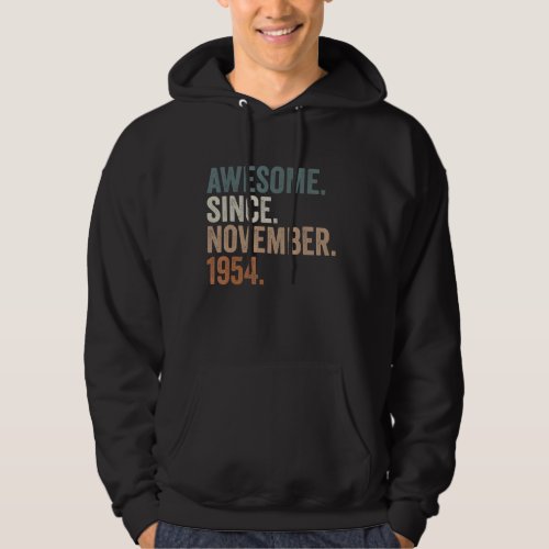 68 Years Old Gifts Awesome Since November 1954 68t Hoodie