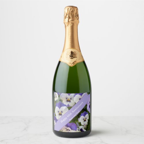 68th Anniversary Editable Sparkling Wine Label