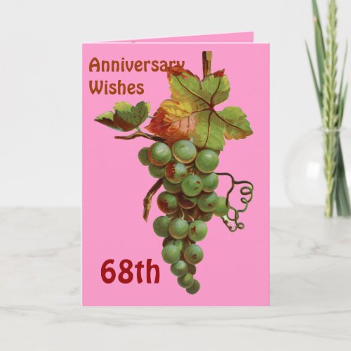 68th Anniversary wishes customisable Card