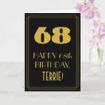 [ Thumbnail: 68th Birthday – Art Deco Inspired Look "68" & Name Card ]