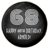 68th Birthday - Art Deco Inspired Look "68", Name Chocolate Covered Oreo (Front)
