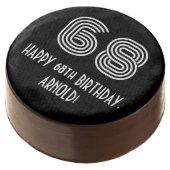 68th Birthday - Art Deco Inspired Look "68", Name Chocolate Covered Oreo (Angled)