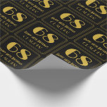 [ Thumbnail: 68th Birthday ~ Art Deco Inspired Look "68", Name Wrapping Paper ]