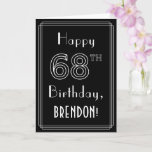 [ Thumbnail: 68th Birthday: Art Deco Style # 68 & Custom Name Card ]