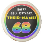 [ Thumbnail: 68th Birthday: Colorful Rainbow # 68, Custom Name ]