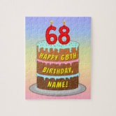 Amazon.com: LINGTEER Happy 68th Birthday Cake Topper - Cheers to 68th  Birthday 68 Years Old Birthday Party Cake Decorations Sign. : Grocery &  Gourmet Food
