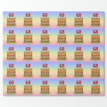 [ Thumbnail: 68th Birthday: Fun Cake and Candles + Custom Name Wrapping Paper ]