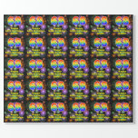 [ Thumbnail: 68th Birthday: Fun Fireworks, Rainbow Look # “68” Wrapping Paper ]